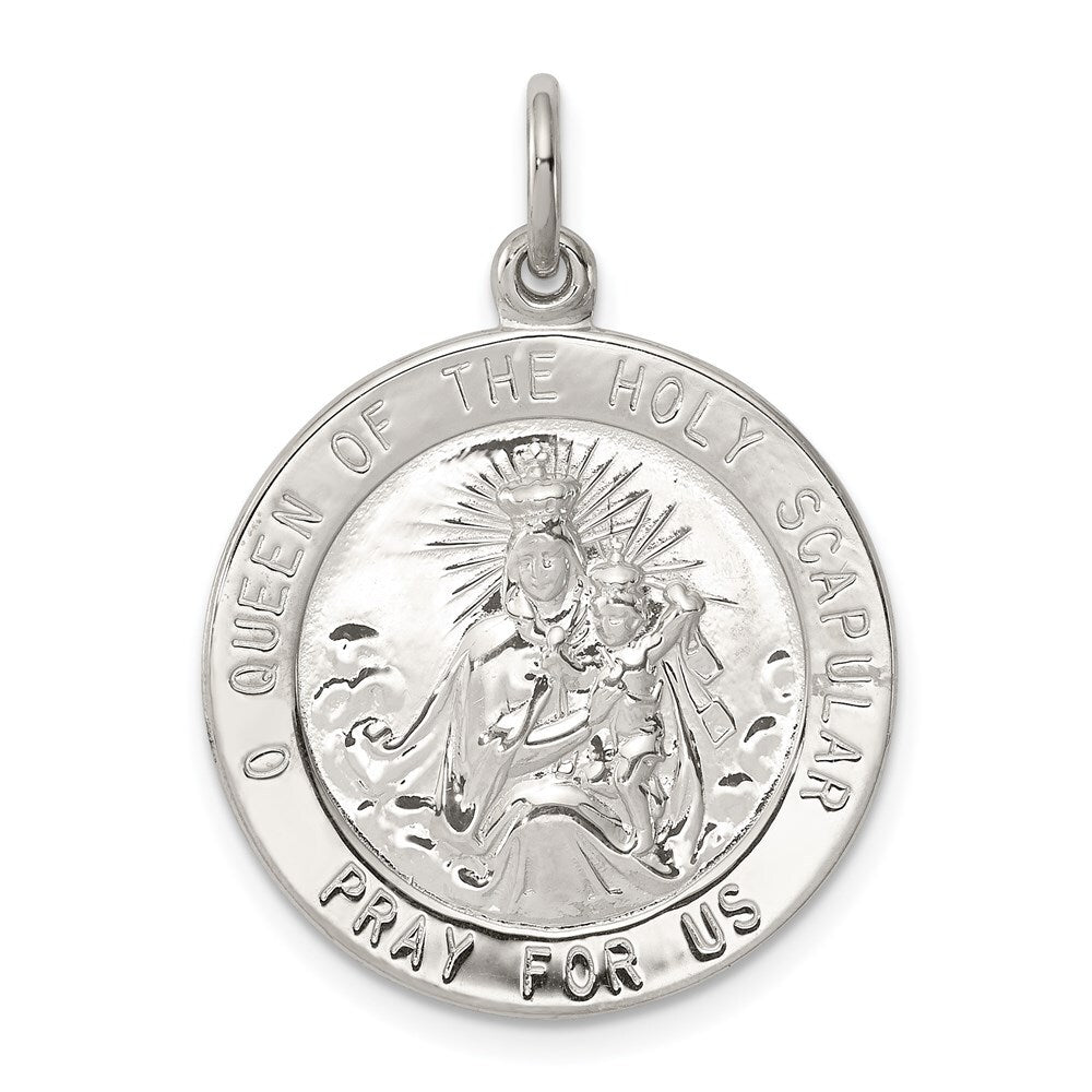 Sterling Silver Queen of the Holy Scapular Medal Pendant