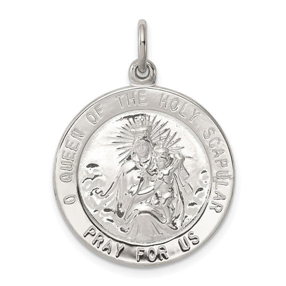 Sterling Silver Queen of the Holy Scapular Medal Pendant