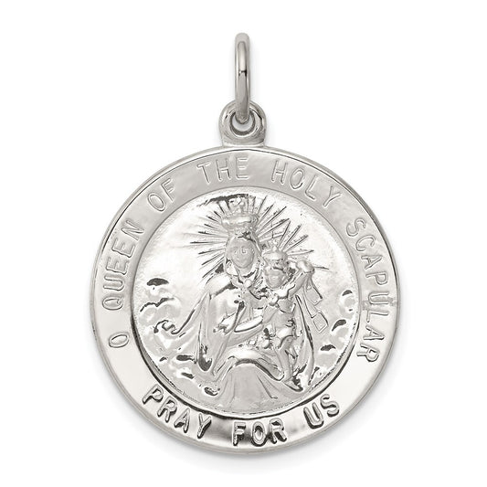 Sterling Silver Queen of the Holy Scapular Medal Pendant