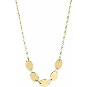 14k Yellow Gold 5-Disc Engravable Family Disc 18" Necklace Gift for Women