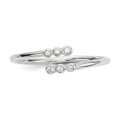 Sterling Silver Rhodium-plated Cubic Zirconia Adjustable Ring Size 7