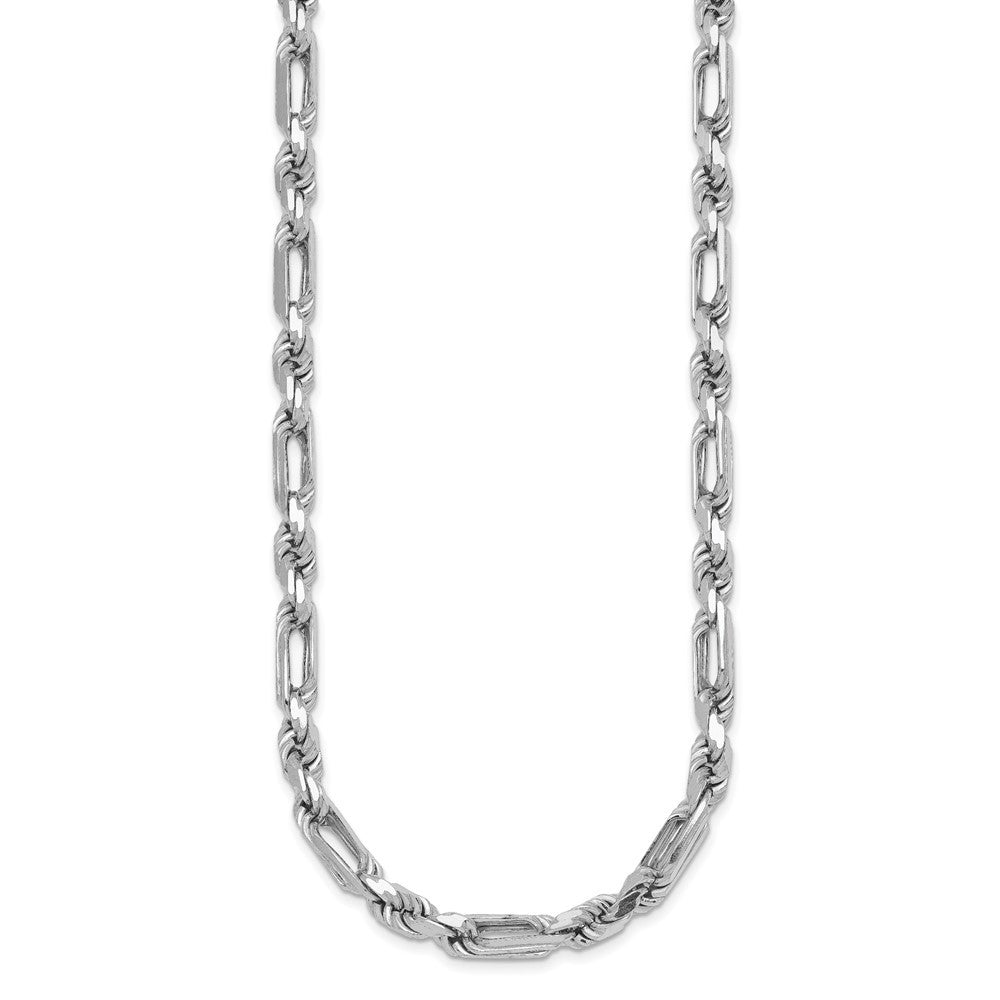 Sterling Silver Polished 5.5mm Figaro Rope Chain Necklace Necklace 20"