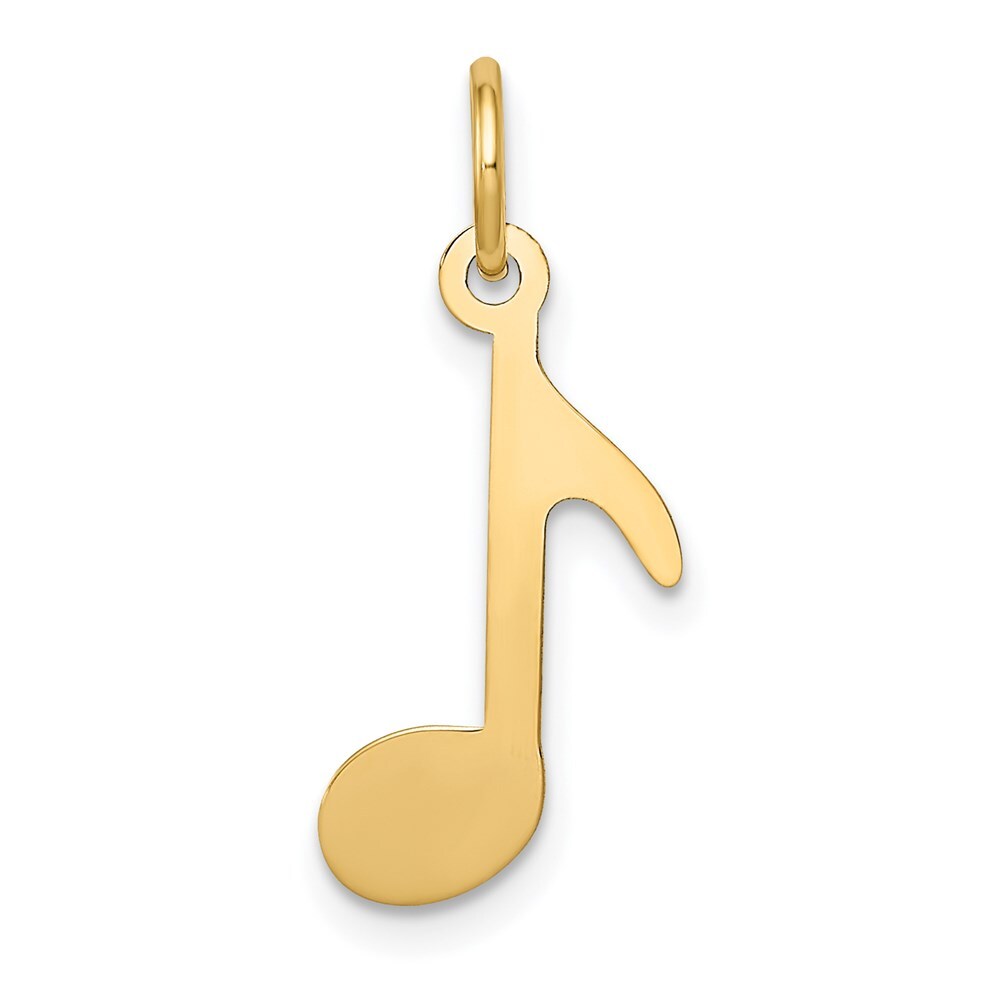 14k Yellow Gold Polished Musical Note Charm Pendant for Women