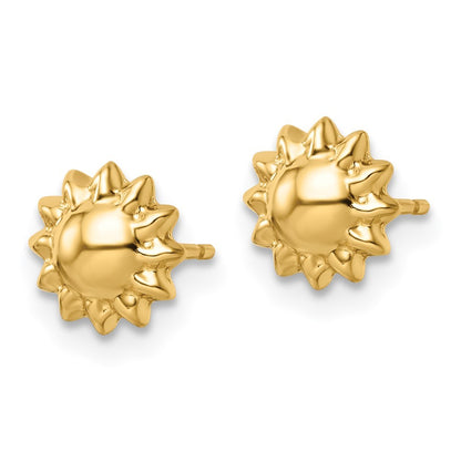 14k Yellow Gold Polished Sun Earrings