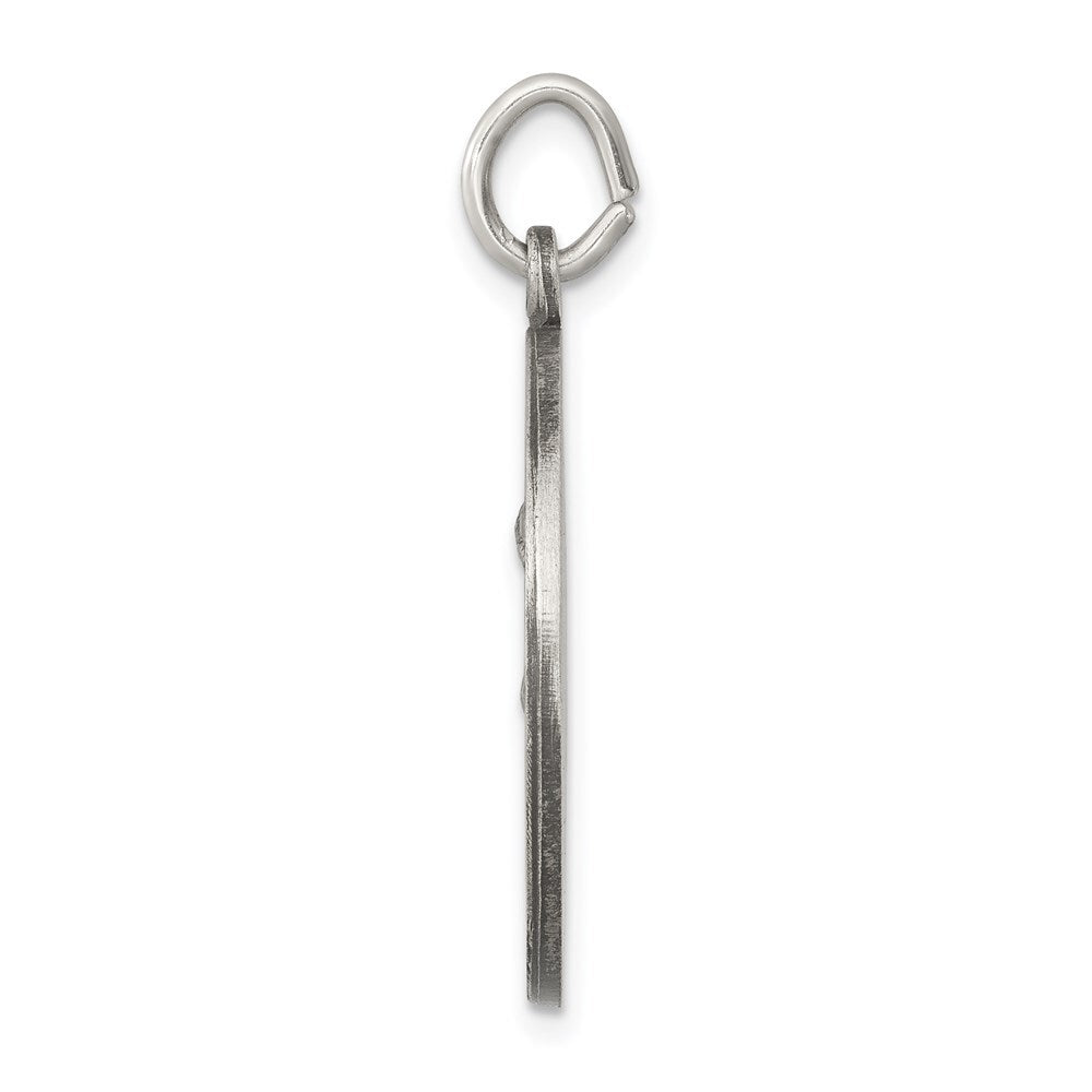 Sterling Silver Antiqued Saint Anthony Medal Pendant