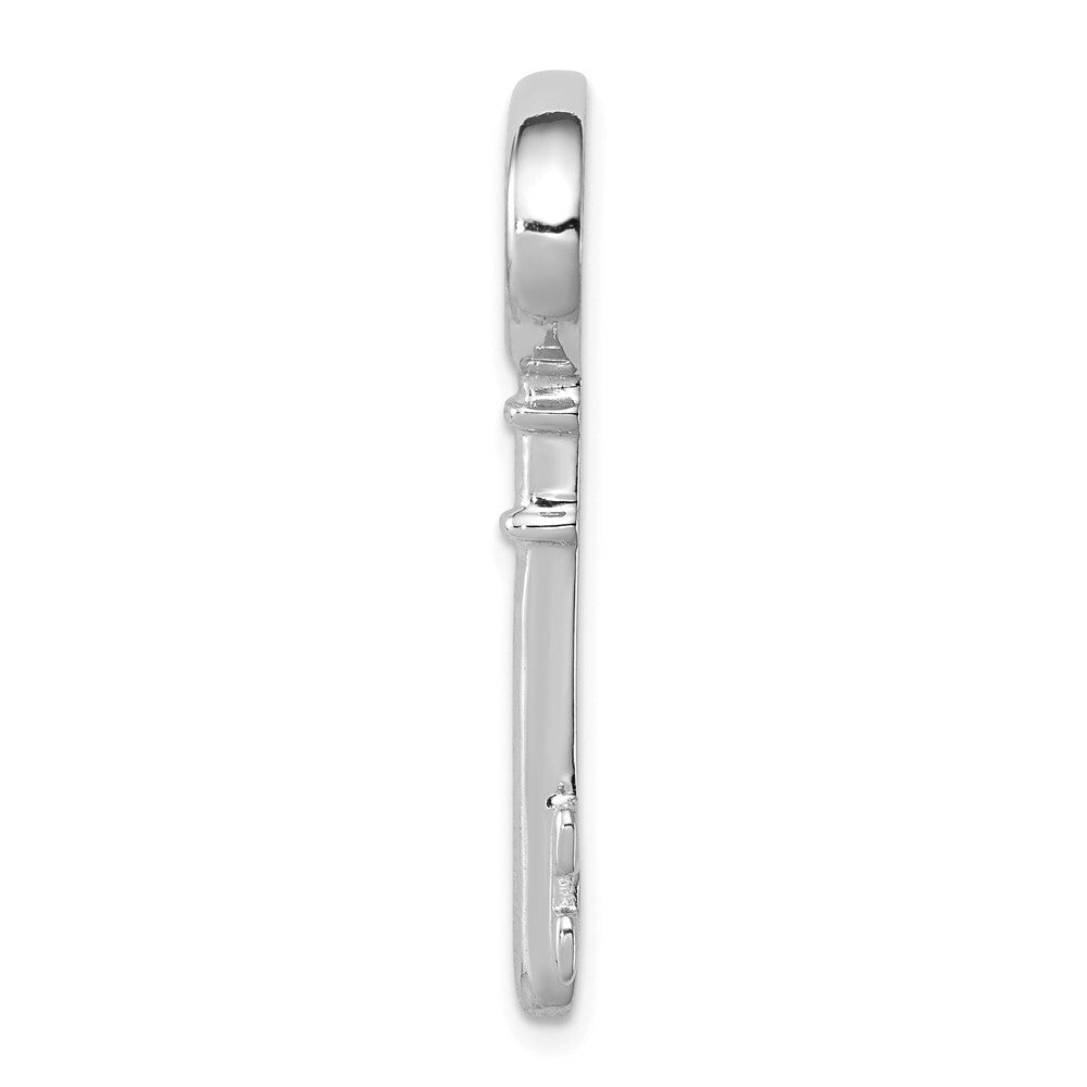 Sterling Silver Rhodium-plated Key Pendant