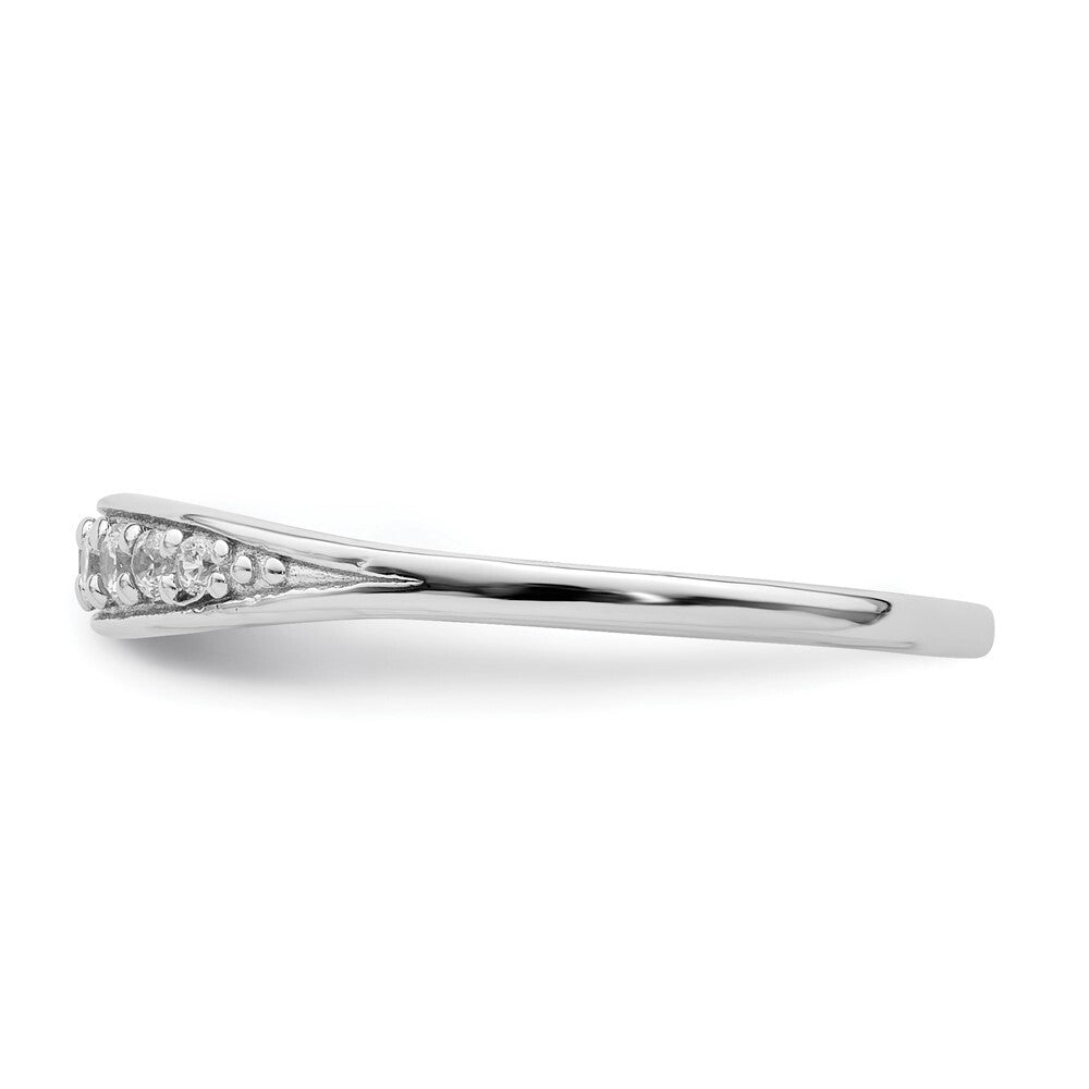 Sterling Silver Rhodium-plated Polished CZ Ring Size 7