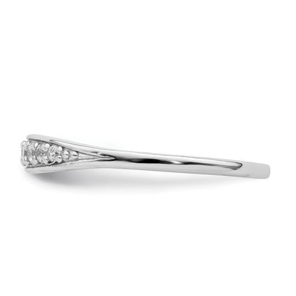 Sterling Silver Rhodium-plated Polished CZ Ring Size 7