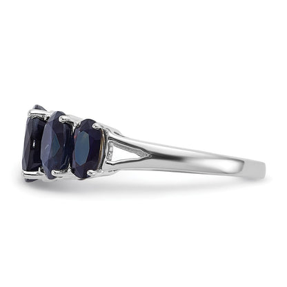 Sterling Silver Rhodium-plated Lab Created Sapphire Ring Size 7