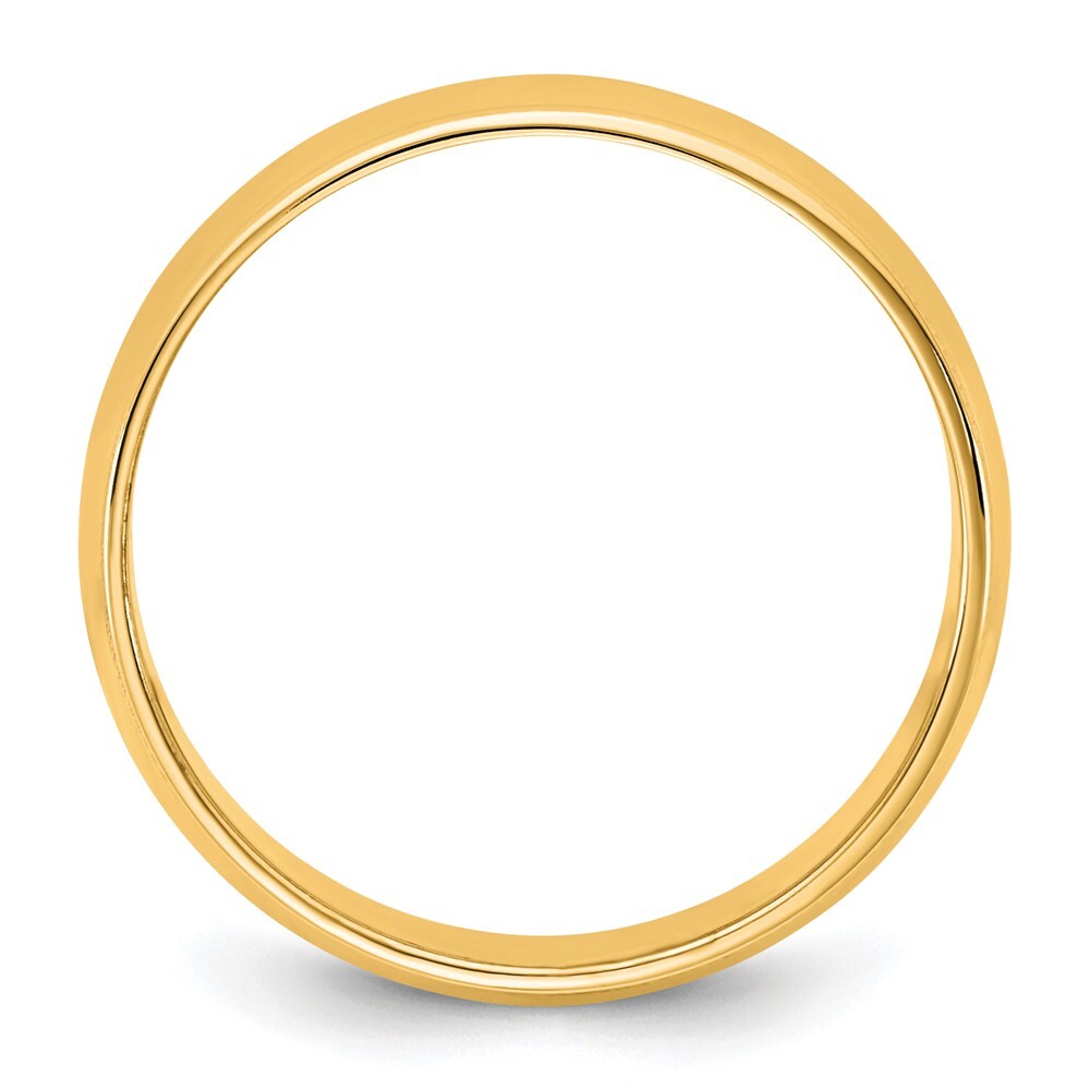14K Yellow Gold 6.5mm LTW Milgrain Half Round Band Ring Size 6