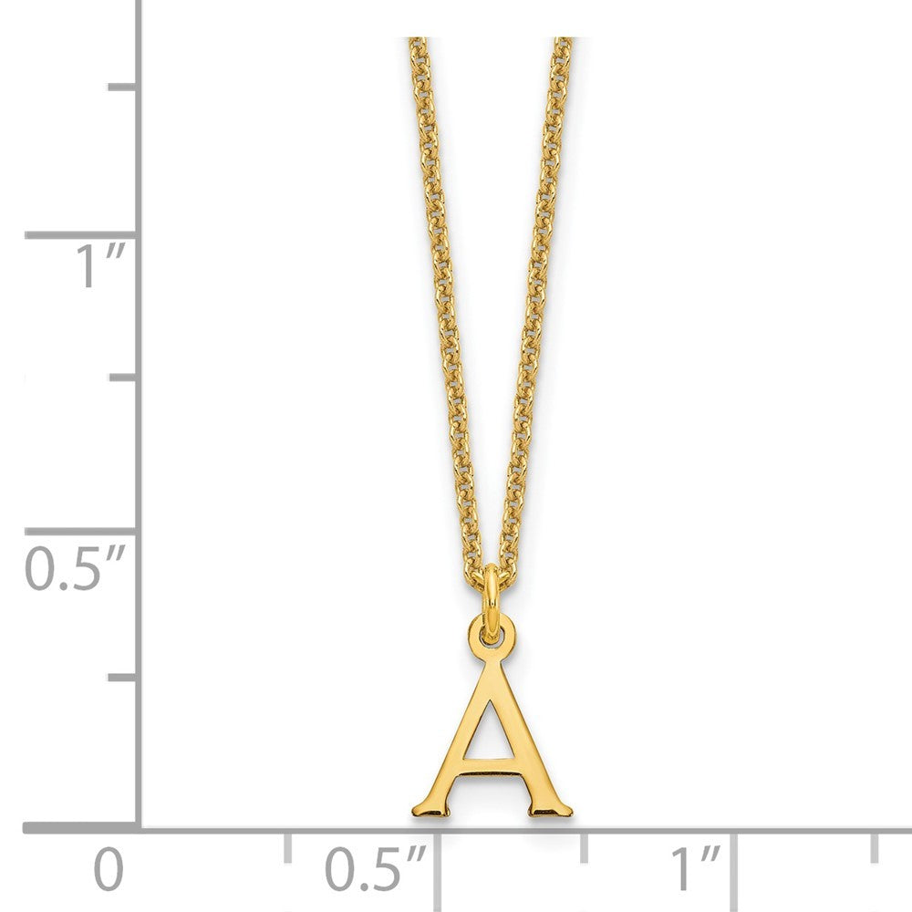 14k Yellow Gold Cutout Letter A Initial Necklace