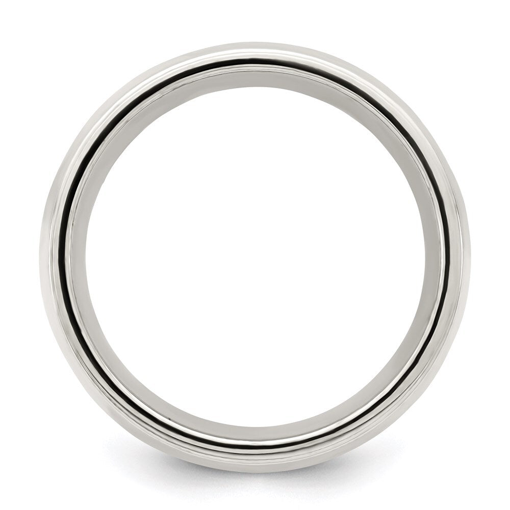 Sterling Silver 9mm Comfort Fit Half Round Milgrain Size 6 Band