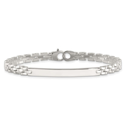 Sterling Silver Polished 4.7mm Fancy Link 8 inch Mens ID Bracelet