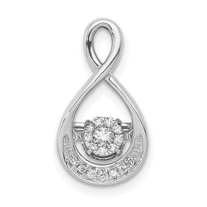 14k White Gold 1/10ct. Vibrant Moving Diamond Teardrop Chain Slide Pendant