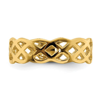 14K Yellow Gold Polished Weave Ring