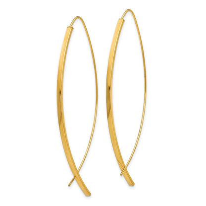 14k Yellow Gold 1.75mm Square Tube Wire Threader Earrings