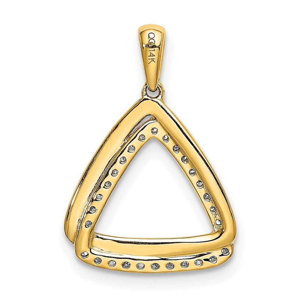 14k Yellow Gold 1/6ct. Diamond Double Triangle Pendant for Women