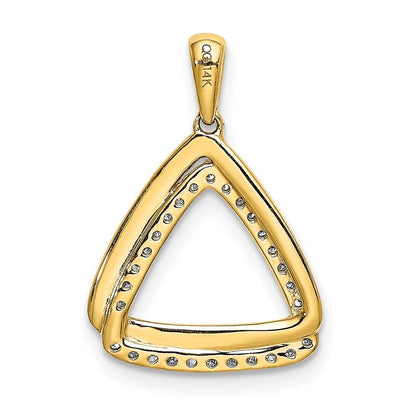 14k Yellow Gold 1/6ct. Diamond Double Triangle Pendant for Women