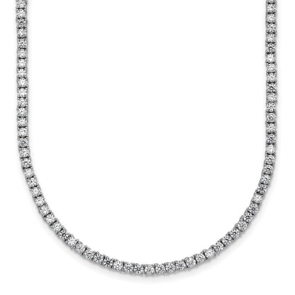 Sterling Silver Rhodium-plated CZ 18 inch Tennis Necklace
