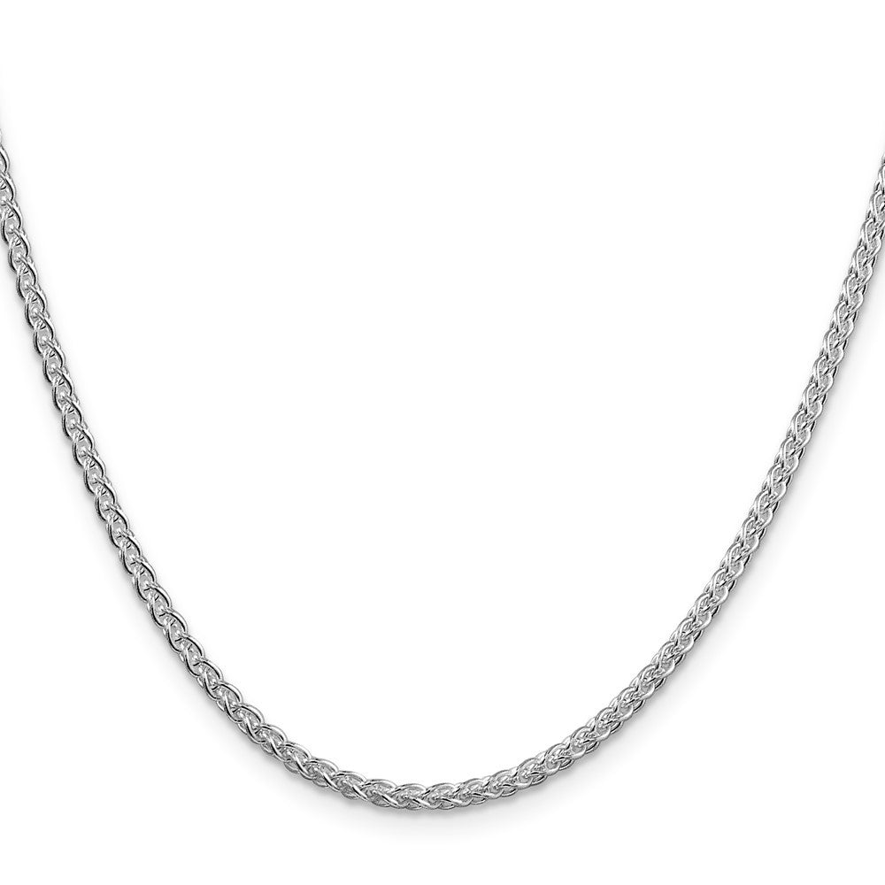 Sterling Silver Rhodium-plated 2.5mm Round Spiga Chain Necklace