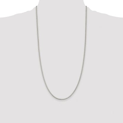 Sterling Silver Rhodium-plated 2mm Box Chain