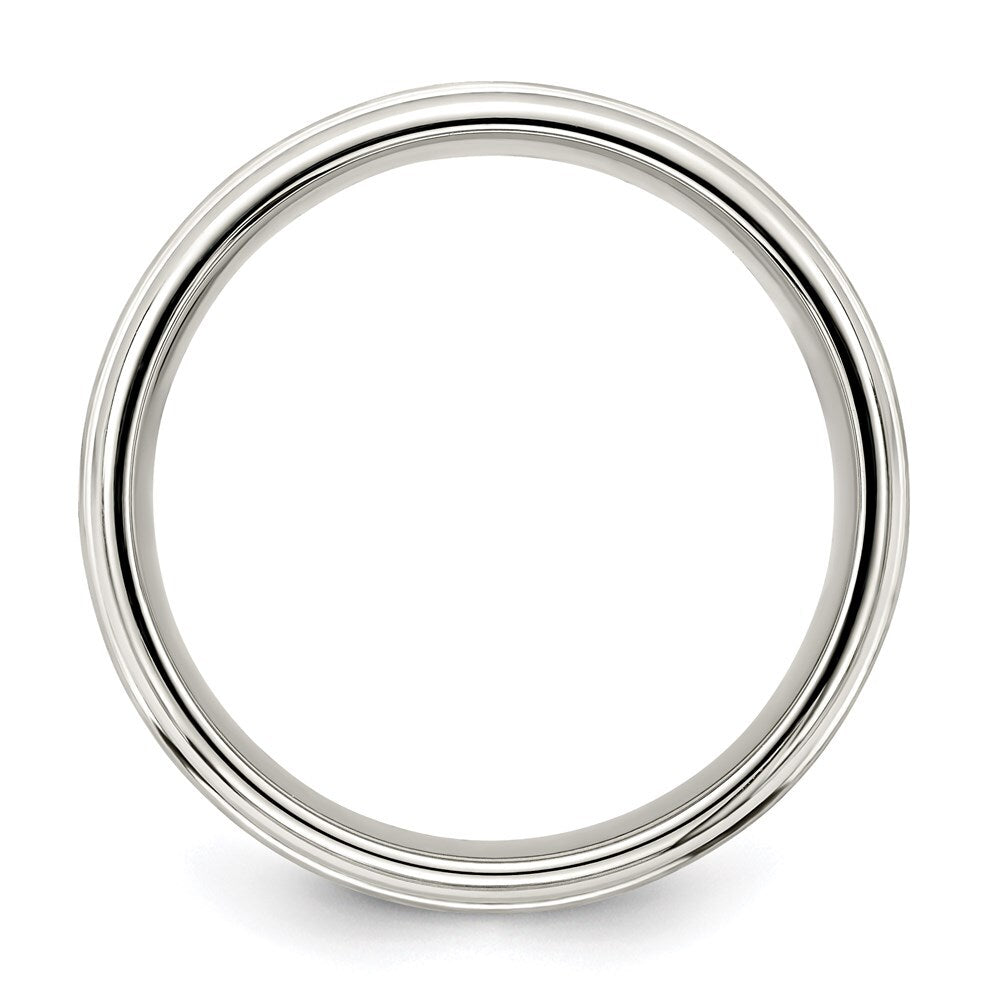 Sterling Silver 7mm Brushed Flat Intertwined Beveled Edge Band Ring Size 10