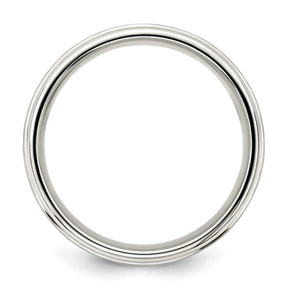 Sterling Silver 7mm Brushed Flat Intertwined Beveled Edge Band Ring Size 10