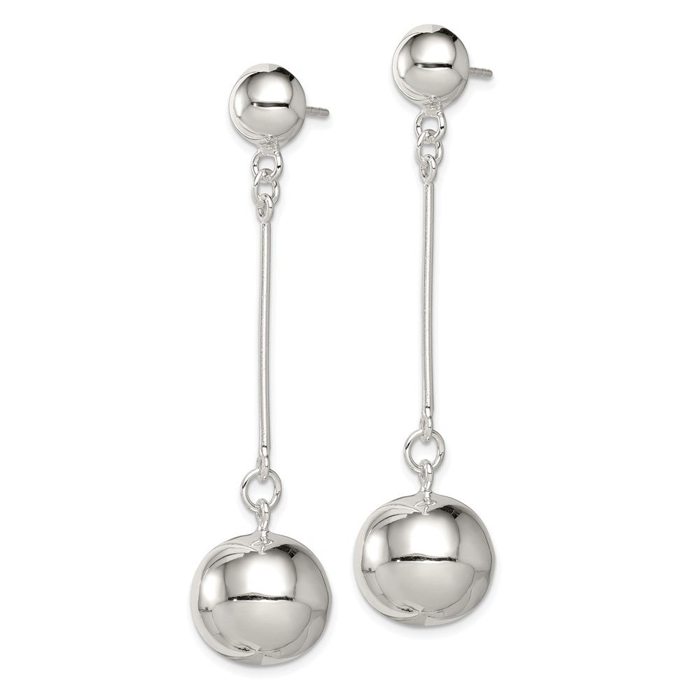 Sterling Silver Polished 14mm Ball Dangle Earrings