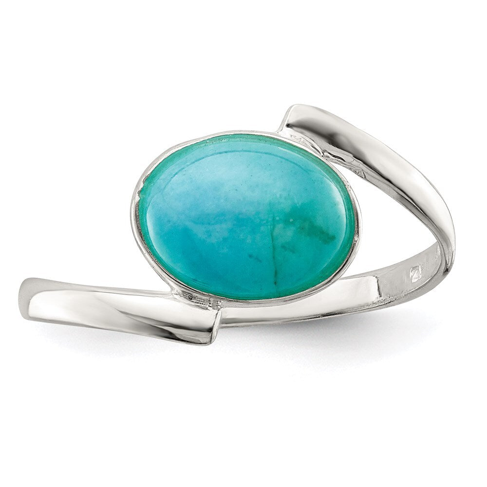Sterling Silver Oval Amazonite Ring Size 7