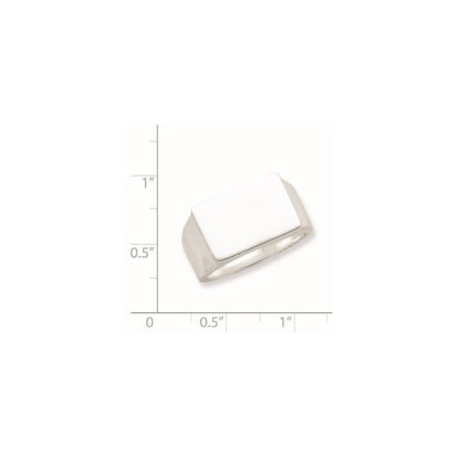 Sterling Silver 12x17mm Closed Back Signet Ring Size 10