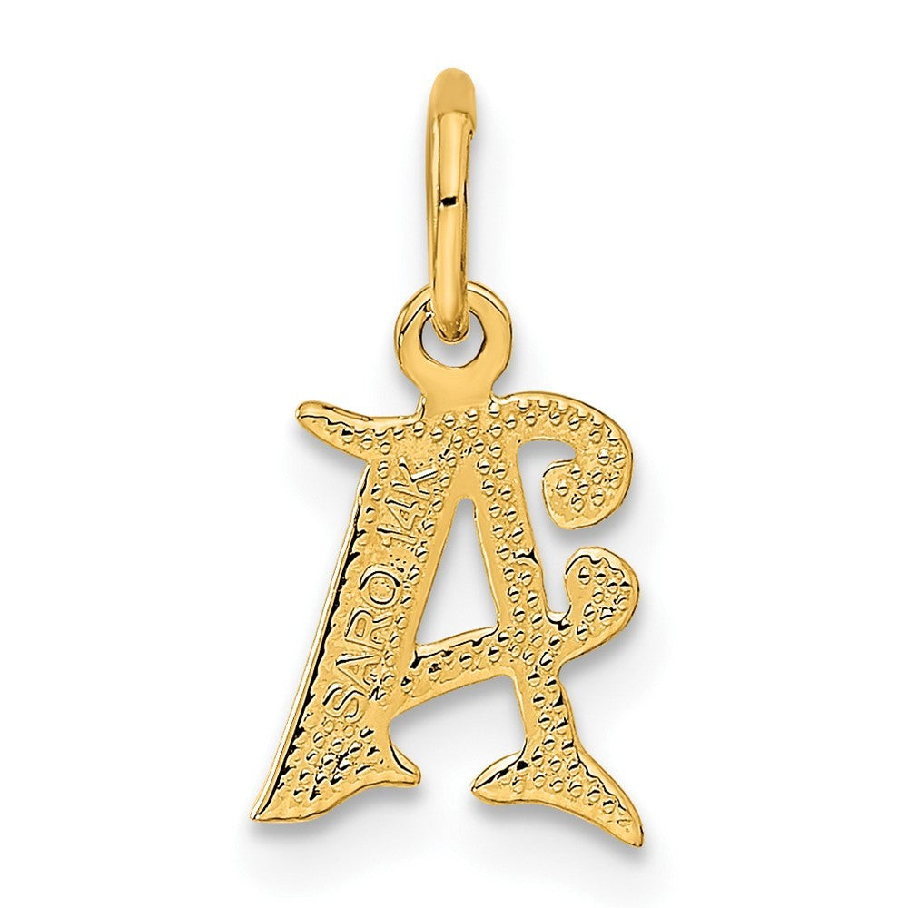 14k Yellow Gold Letter A Initial Charm