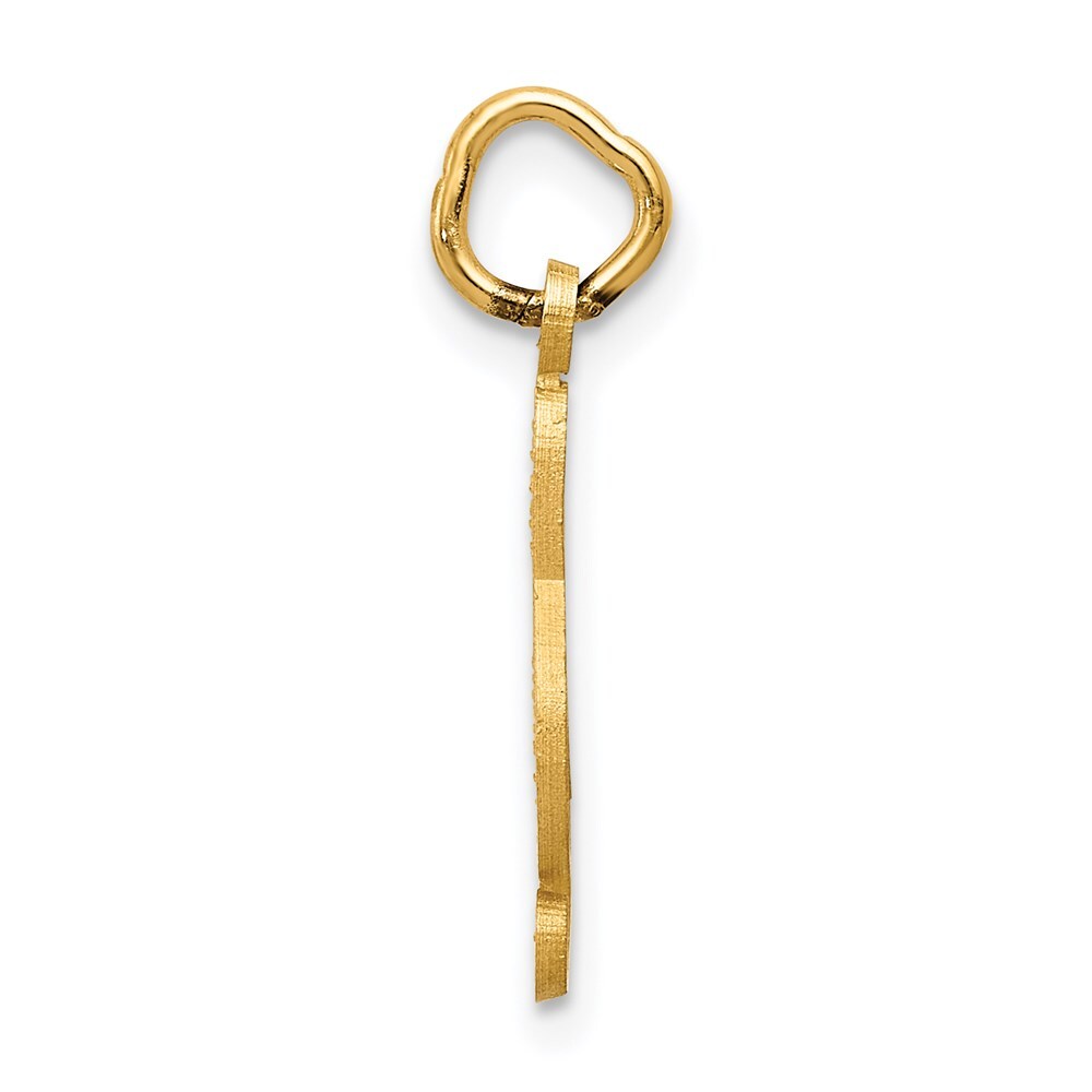 14k Yellow Gold Treble Clef Charm Pendant for Women