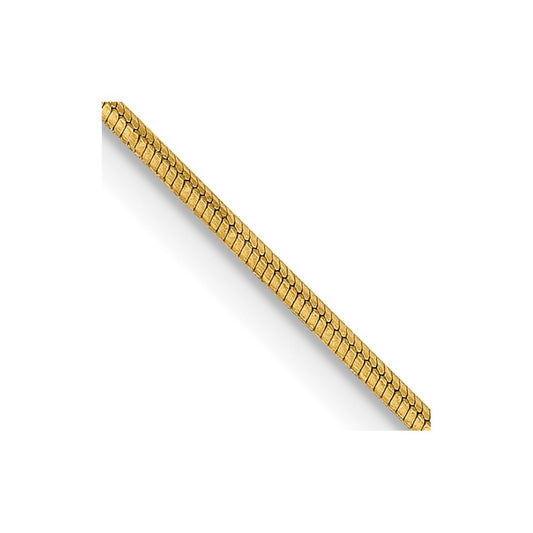 14k Yellow Gold 16 inch .8mm Octagonal Snake Chain Necklace