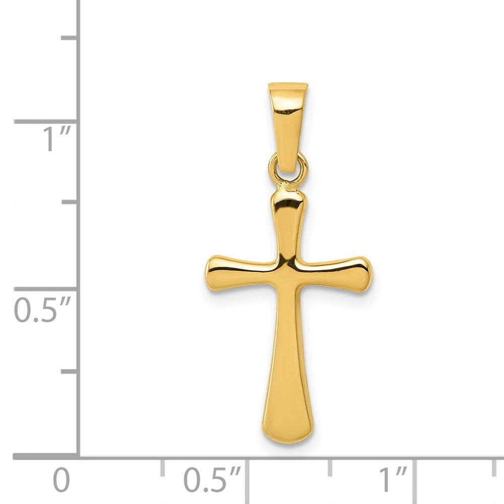 14k Yellow Gold Polished Cross Pendant for Women