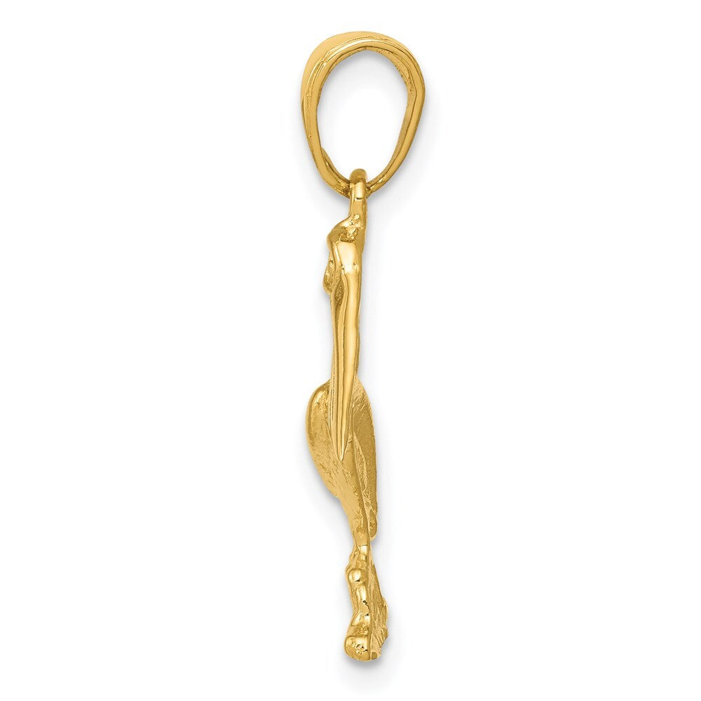 14k Yellow Gold Pelican Pendant for Women