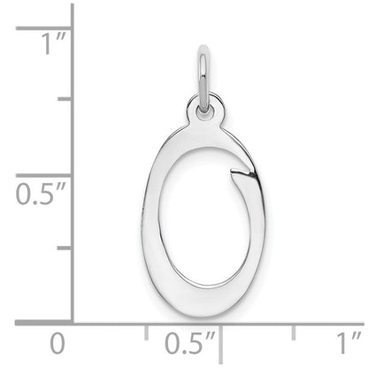 14k White Gold Script Letter O Initial Charm Pendant for Women