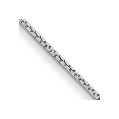 14K White Gold 26 inch .9mm Box with Spring Ring Clasp Chain