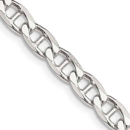 Sterling Silver 5.7mm Diamond-Cut Flat Anchor Curb Chain Necklace
