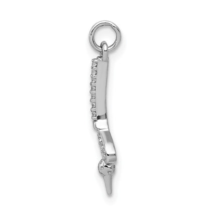 14k White Gold Diamond Golf Club and Ball Pendant for Women