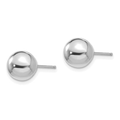 14k White Gold Polished 8mm Ball Earrings