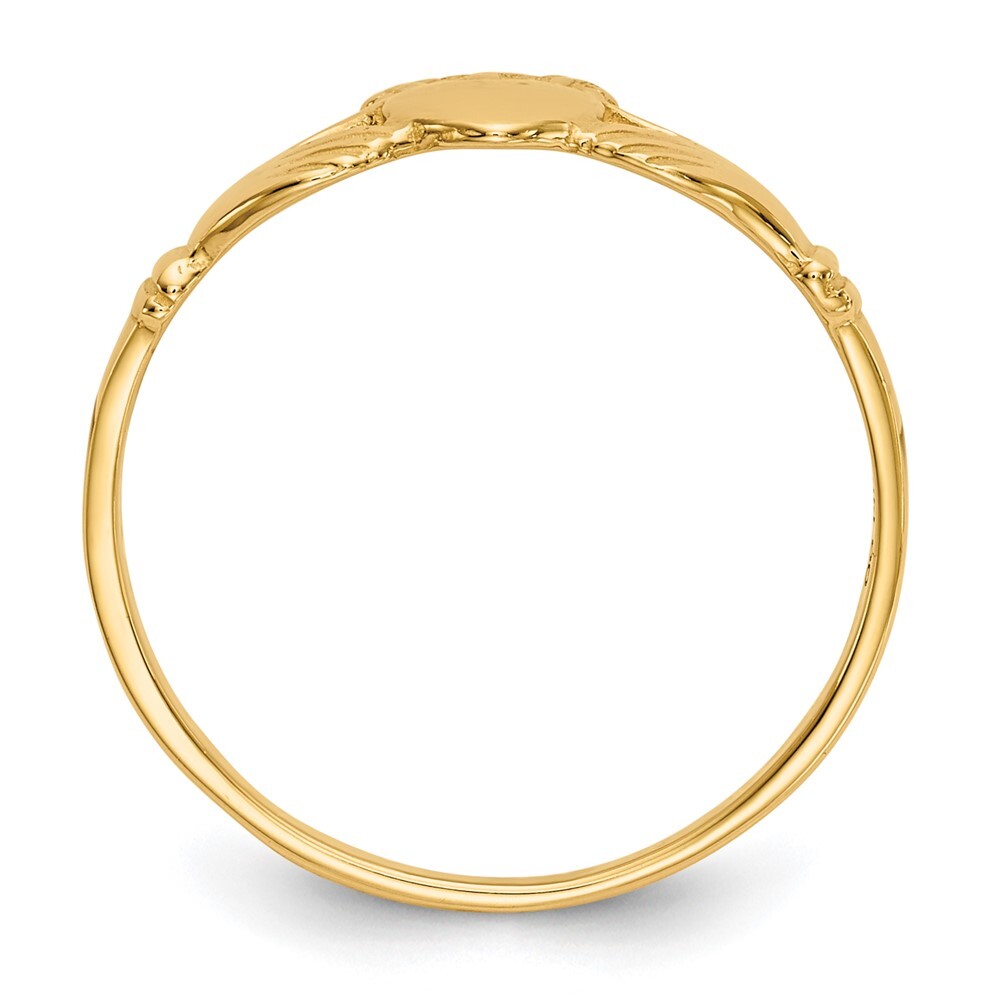 14K Yellow Gold Polished Ladies Claddagh Ring