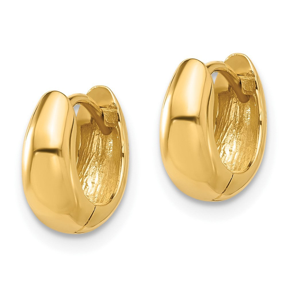 14k Yellow Gold Polished Hinged Huggie Hoop Earrings