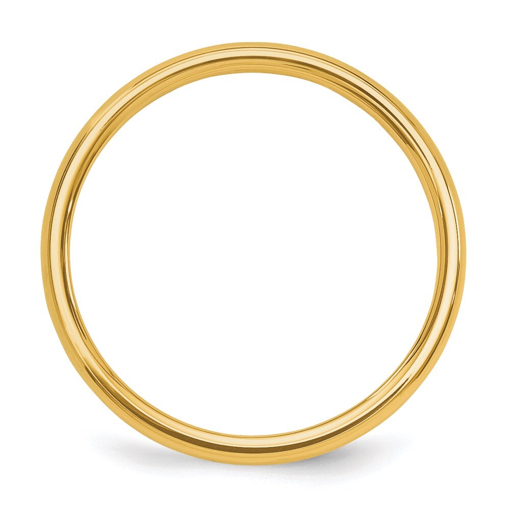 14K Yellow Gold Polished 2mm Stackable Band Size 8