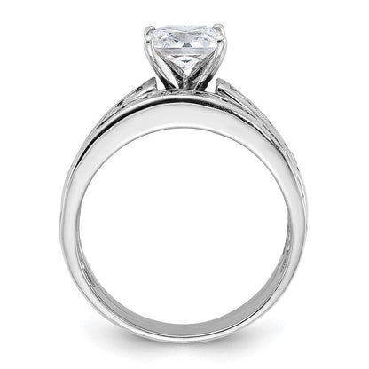 Sterling Silver Rhodium-plated 2-Piece Cubic Zirconia Wedding Set Ring Size 8