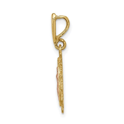 14k Two-tone Gold Polished St. Mary Medal Pendant for Women