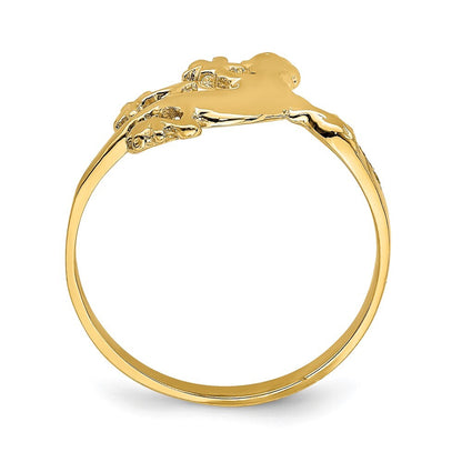 14K Yellow Gold Lizard Ring