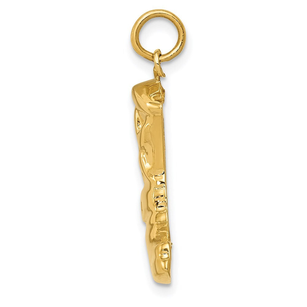 14k Yellow Gold Boot Charm Pendant for Women