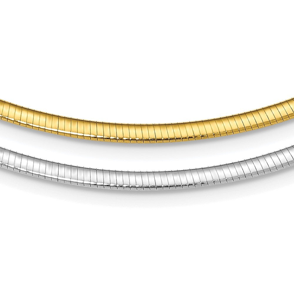 Sterling Silver Flash Gold-plated Reversible 3mm Cubetto Chain Necklace