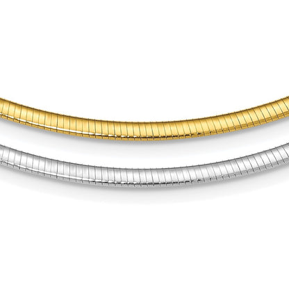 Sterling Silver Flash Gold-plated Reversible 3mm Cubetto Chain Necklace