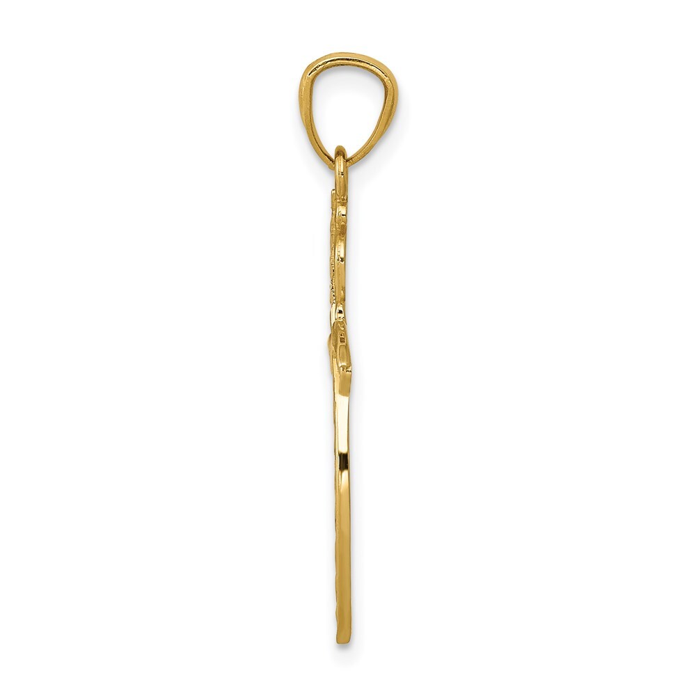 14k Yellow Gold Scroll Design Cross Pendant